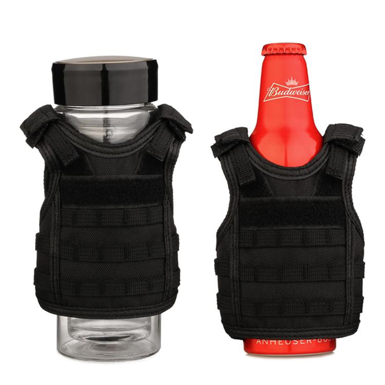 Molle Adjustable Beverage Holder Mini Tactical Vest for 12oz or 16oz Cans or Bottles