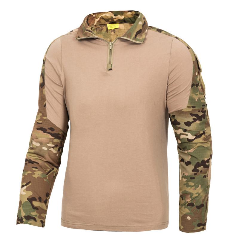 Custom print long sleeve Camouflage Military T-shirt for men