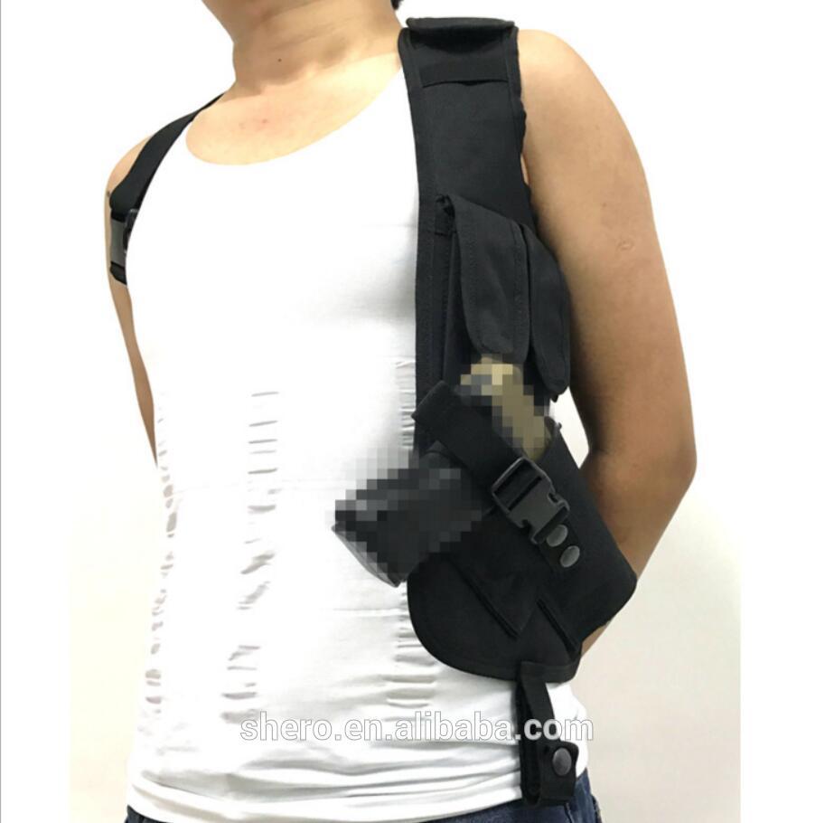 anti thief tactical polyester shoulder concealed carry gun holster with wallet mobile phone holster cz 75 holster