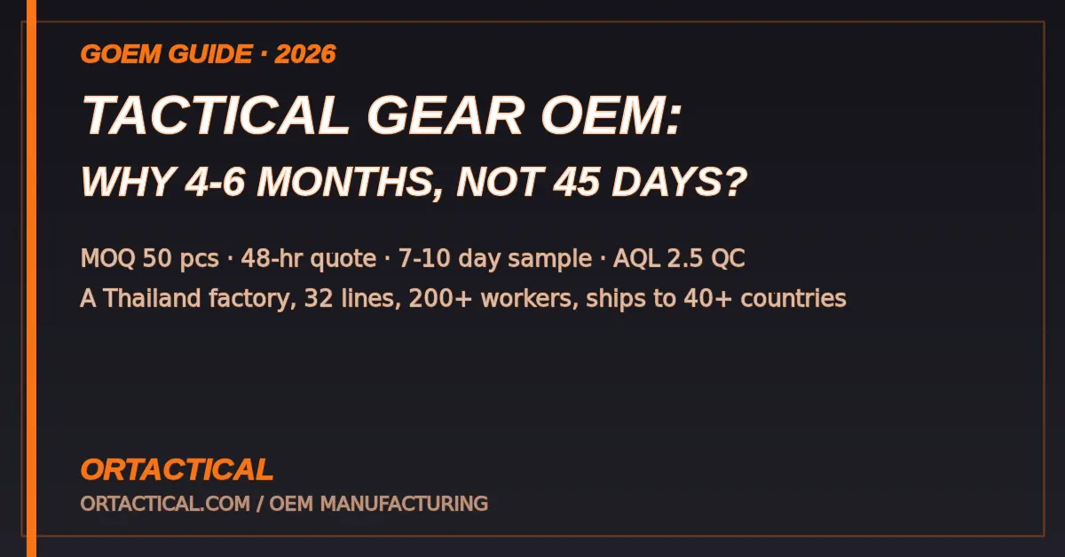 Why Do Tactical Gear OEM Orders Take 4–6 Months? Inside a Thai Factory That Ships in 45 Days