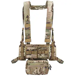 VE-70 - Multi-functional Tactical Vest Set with Modular Large Storage Pockets and Camouflage MK3 Tactical Chest Harness 1