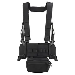 VE-70 - Multi-functional Tactical Vest Set with Modular Large Storage Pockets and Camouflage MK3 Tactical Chest Harness 3