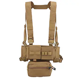 VE-70 - Multi-functional Tactical Vest Set with Modular Large Storage Pockets and Camouflage MK3 Tactical Chest Harness 4