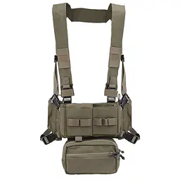 VE-70 - Multi-functional Tactical Vest Set with Modular Large Storage Pockets and Camouflage MK3 Tactical Chest Harness 5