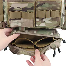 VE-70 - Multi-functional Tactical Vest Set with Modular Large Storage Pockets and Camouflage MK3 Tactical Chest Harness 9