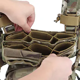 VE-70 - Multi-functional Tactical Vest Set with Modular Large Storage Pockets and Camouflage MK3 Tactical Chest Harness 10