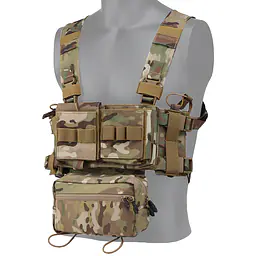 VE-70 - Multi-functional Tactical Vest Set with Modular Large Storage Pockets and Camouflage MK3 Tactical Chest Harness 12
